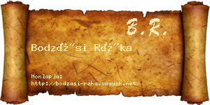Bodzási Réka névjegykártya